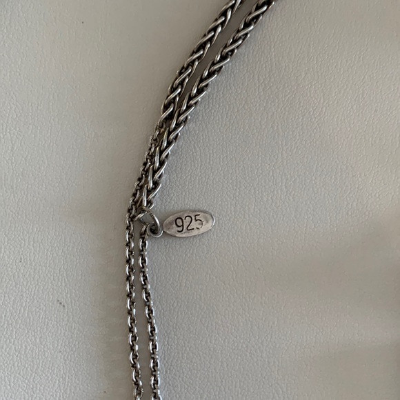 Vintage EXEX Green Jasper Rectangular Pendant w 22” SS Rope Chain. - Picture 6 of 6